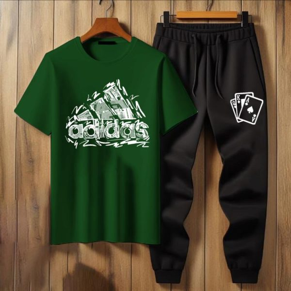 2 Pcs Men's Jersey Printed Track Suit