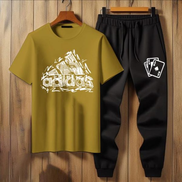 2 Pcs Men's Jersey Printed Track Suit