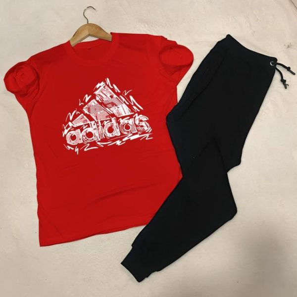 2 Pcs Men's Jersey Printed Track Suit - Image 2