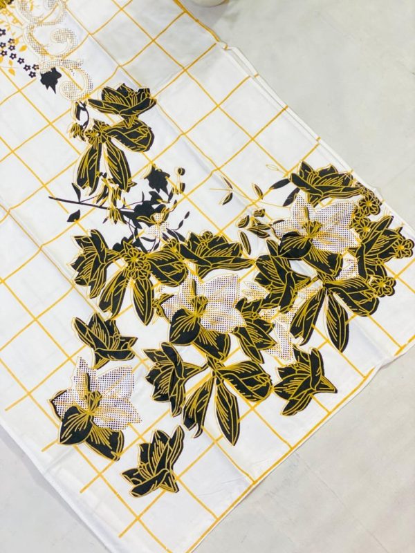 2 Pcs Women's Stitched Linen Block Printed Shirt And Trouser - Image 2